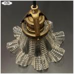 Glaze kelkje Lamp hanglamp messing fitting, Gebruikt, Vintage, Ophalen of Verzenden, Glas
