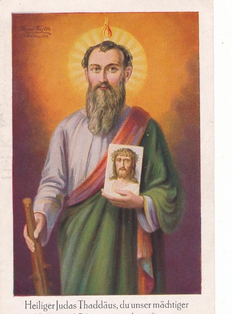 Devotie prentje van de H. Judas Thaddeus, Ophalen of Verzenden, Zo goed als nieuw, Kaart of Prent, Christendom | Katholiek