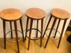 Set van 3 vintage barkrukken uit de jaren 70, Huis en Inrichting, Barkrukken, Gebruikt, Met voetsteun, 60 tot 90 cm, Ophalen of Verzenden