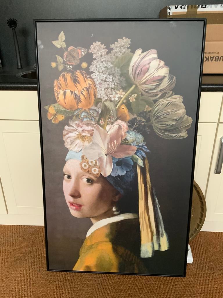 Schilderij vermeer meisje met de parel, Huis en Inrichting, Ophalen, Zo goed als nieuw