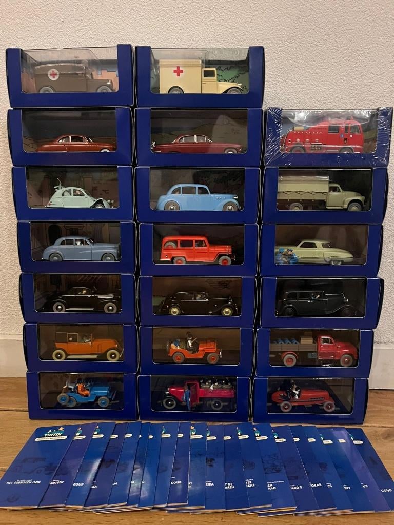 Collectie 20 st. Kuifje (Tintin) modelauto's 1:43, Hobby en Vrije tijd, Modelauto's | 1:43, Ophalen of Verzenden, Nieuw, Auto