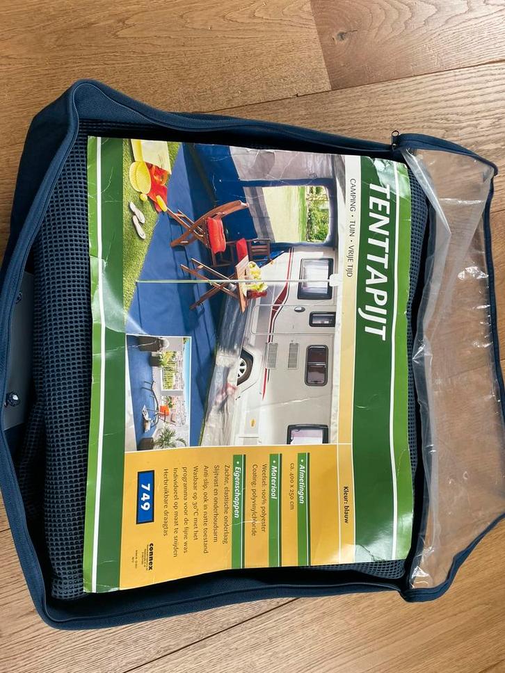 Nieuw tenttapijt voortenttapijt 400 bij 250cm blauw. Luifel, Caravans en Kamperen, Kampeeraccessoires, Nieuw, Ophalen of Verzenden
