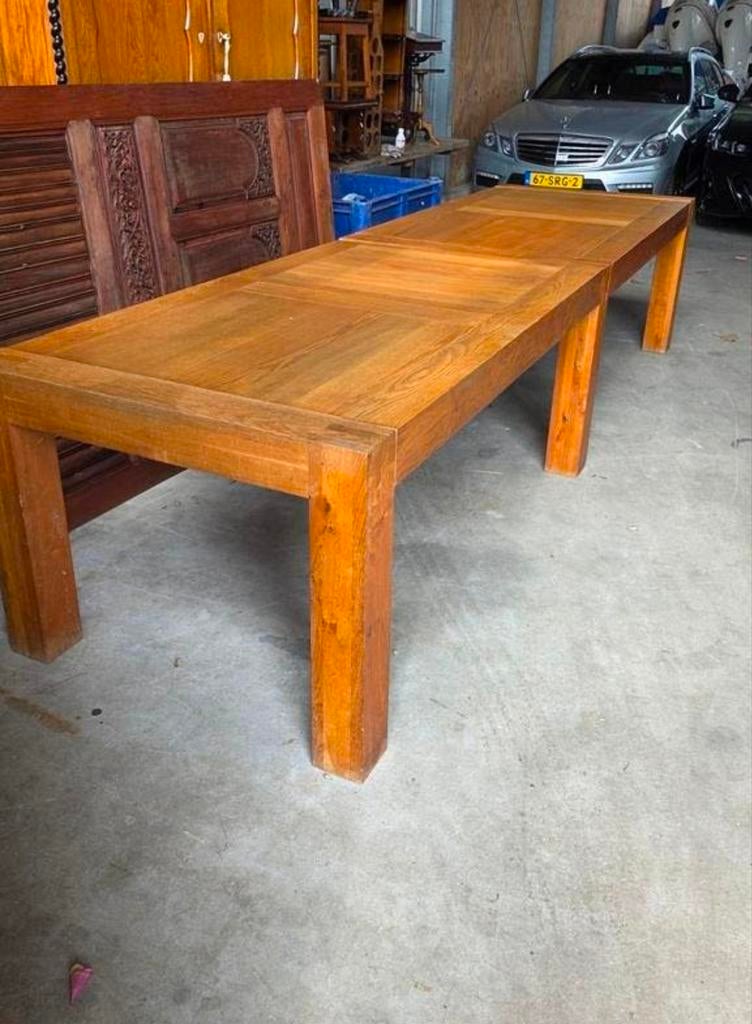 Eiken eettafel 350 cm lang, Ophalen of Verzenden