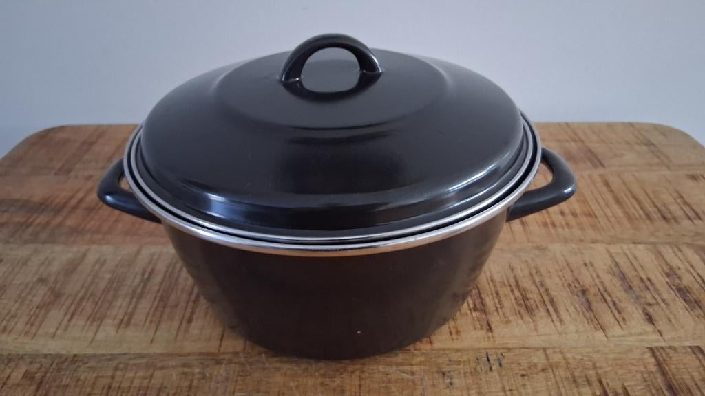 Action nette emaille braadpan 24 cm voor gasfornuis € 5, Ophalen of Verzenden, Zo goed als nieuw, Overige materialen, Koekenpan of Braadpan