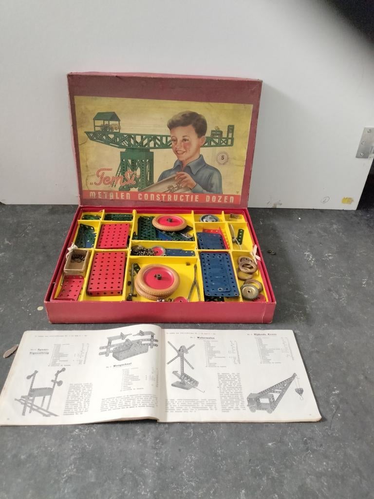 Temsi / Meccano metalen constructie doos, Ophalen, Gebruikt
