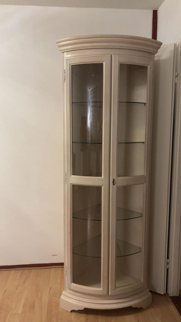 Hoekkast met verlichting - sfeervol en goed onderhouden, Huis en Inrichting, Kasten | Vitrinekasten, Zo goed als nieuw, 150 tot 200 cm