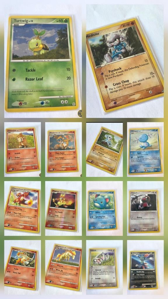 14 Pokémon kaarten uit 2007 - Diverse karakters, Ophalen of Verzenden, Gebruikt, Meerdere kaarten