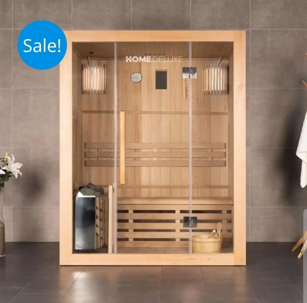 Finse Sauna Skyline L - 120x150x190cm (2-3 pers.), Sport en Fitness, Sauna, Ophalen, Nieuw, Fins of Traditioneel, Complete sauna