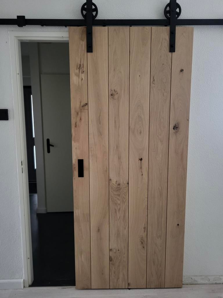 Massief eiken schuifdeur/loftdeur/binnen deur OP MAAT, Binnendeur, Ophalen of Verzenden, Zo goed als nieuw, Schuifdeur