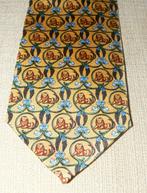 ING stropdas 100% zijde geel met mooi versierde leeuwen, Ophalen of Verzenden, Nieuw, Gebruiksvoorwerp