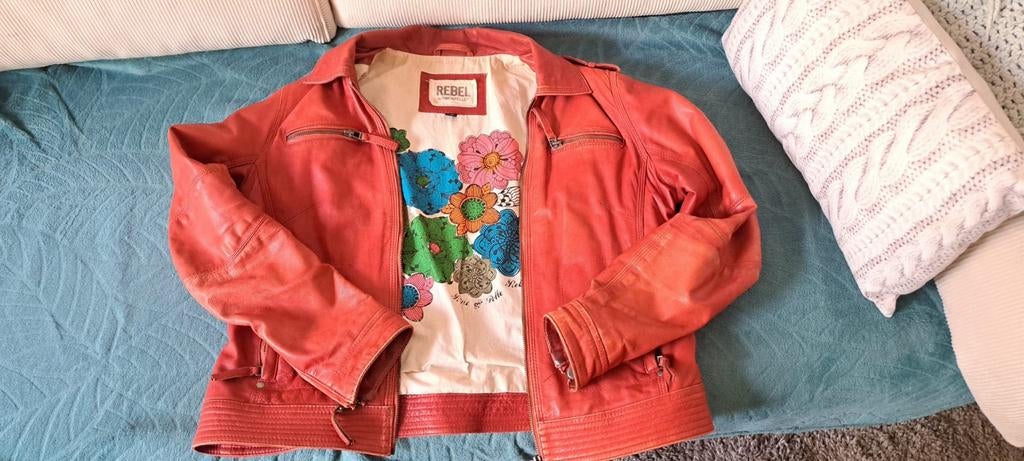 Rebel by Rino & Pelle Leren Jas - Maat 42 (L), Kleding | Dames, Jassen | Zomer, Maat 42/44 (L), Ophalen of Verzenden, Zo goed als nieuw