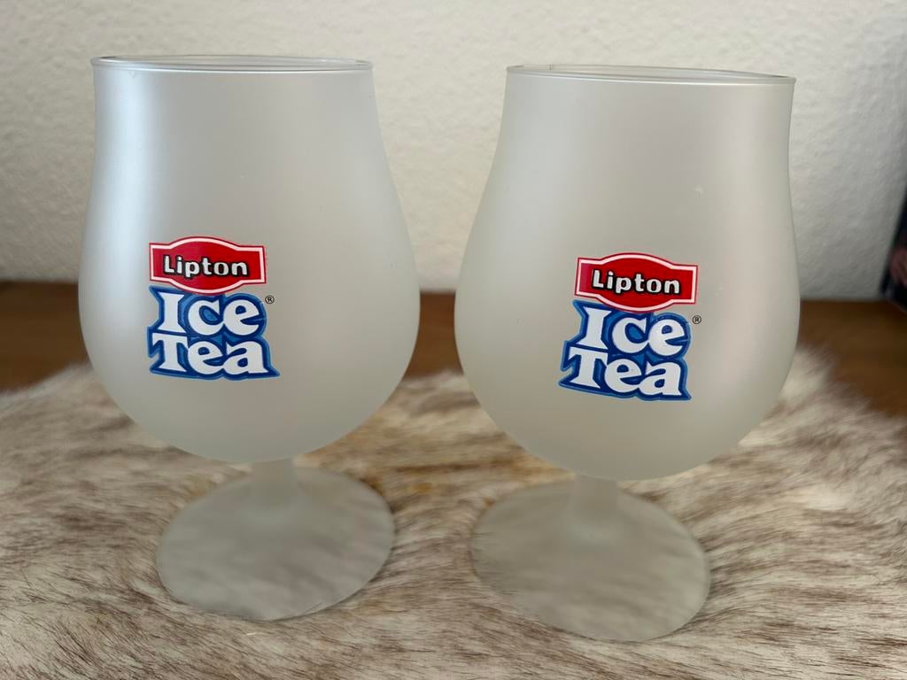 NIEUW 2 prachtige Lipton Ice tea glazen samen voor SPOTPRIJS, Ophalen of Verzenden, Nieuw, Frisdrankglas