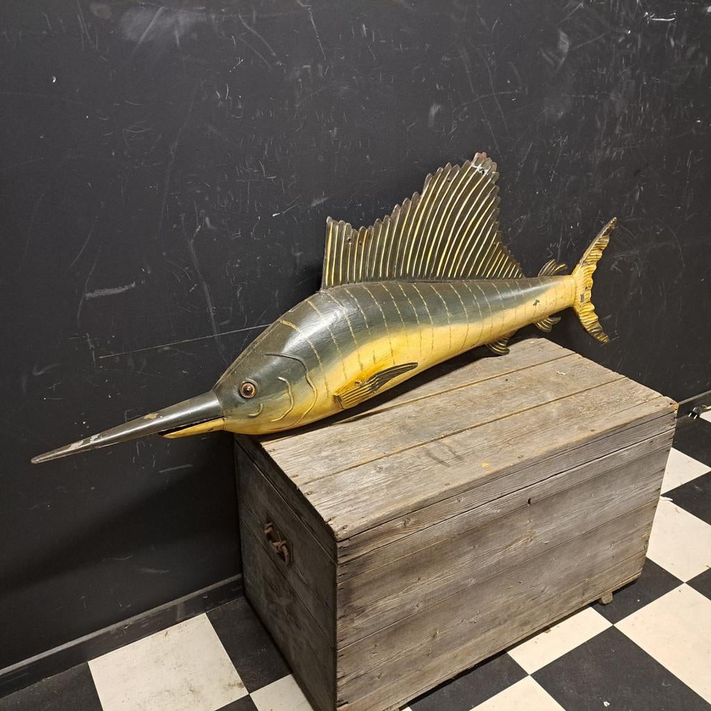 Zwaardvis Merlijn blikken vis Antiek, Ophalen
