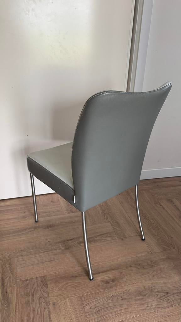 10x Bert Plantagie Duo stoel, Huis en Inrichting, Stoelen, Gebruikt, Vijf, Zes of meer stoelen, Leer, Grijs, Ophalen