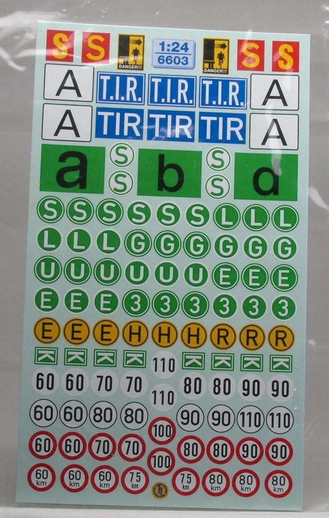 decal set: diverse truck/trailer klassificatieborden - 1:24., Hobby en Vrije tijd, Modelbouw | Auto's en Voertuigen, Nieuw, Truck