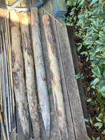 8 Kastanje palen 150cm half plat met punt, Ophalen, Gebruikt, Palen, Hardhout