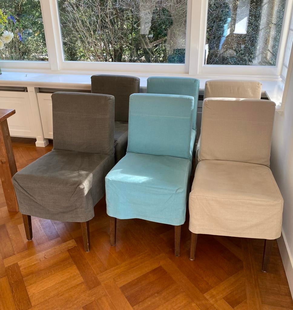 6 Eetkamerstoelen met afneembare hoezen in 3 kleuren, Ophalen, Overige kleuren, Zo goed als nieuw, Stof