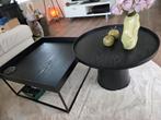 Set van 2 salontafels: hout met ijzeren onderstel, 50 tot 100 cm, 50 tot 100 cm, Zo goed als nieuw, Modern industrieel