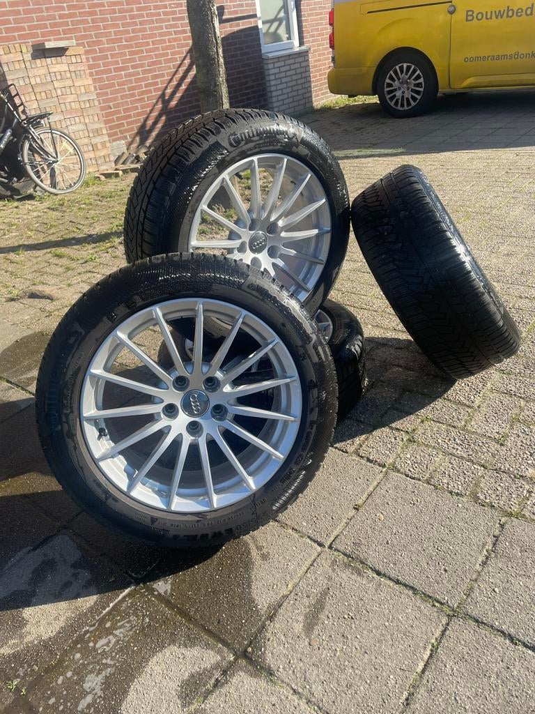 ZGAN Audi 17” velgen met winterbanden Continental, Auto-onderdelen, Banden en Velgen, Velg(en), 17 inch, 225 mm, Winterbanden