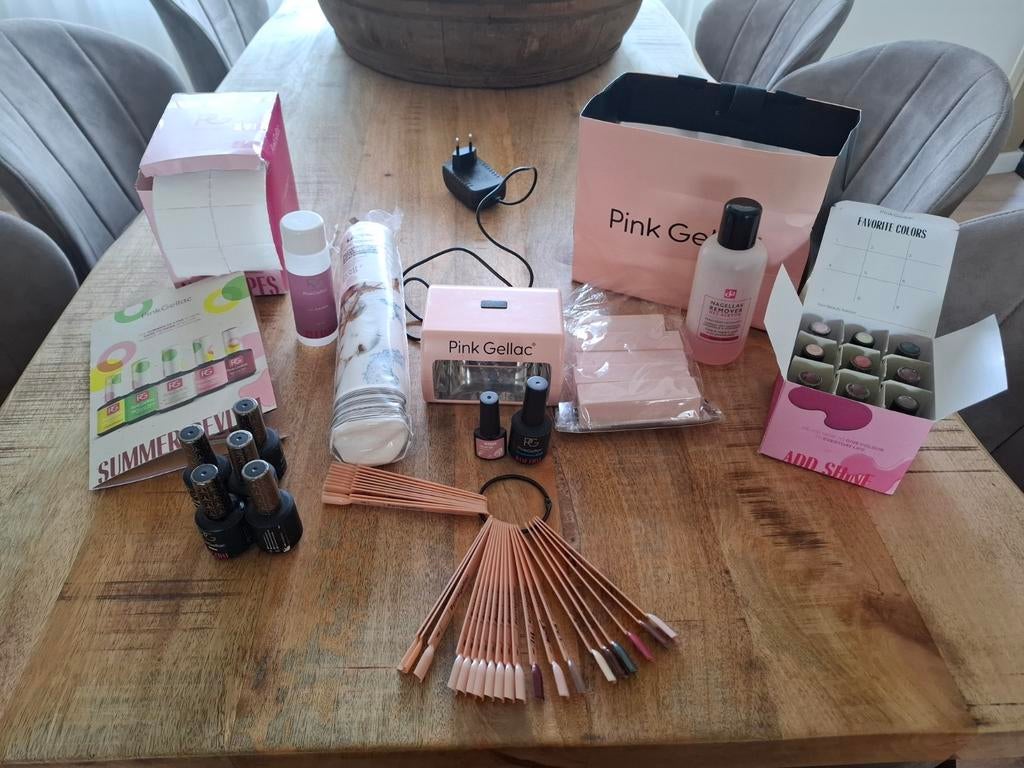 Pink Gellac Complete Set nagellak topcoat, Sieraden, Tassen en Uiterlijk, Uiterlijk | Cosmetica en Make-up, Ophalen of Verzenden