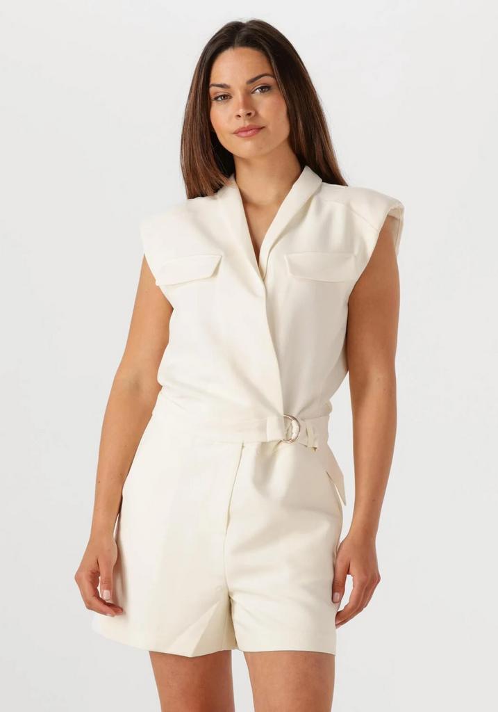 AAIKO MEGAN PES 546 Playsuit - Crème - Maat M, Kleding | Dames, Jumpsuits, Ophalen of Verzenden, Zo goed als nieuw, Maat 38/40 (M)