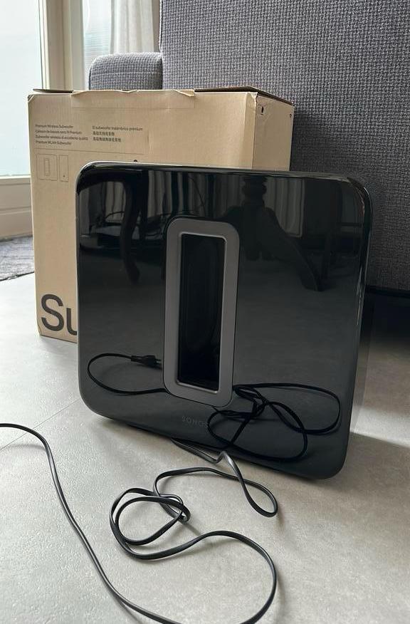 SONOS Sub 3.0 Zwart met originele doos, Audio, Tv en Foto, Luidsprekers, Zo goed als nieuw, Subwoofer, 120 watt of meer, Sonos