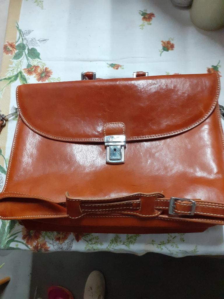 Leren aktetas, Bruin, Zo goed als nieuw, Leer, Ophalen