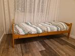 Eenpersoonsbed van hout, inclusief lattenbodem, Gebruikt, 90 cm, Eenpersoons, Bruin