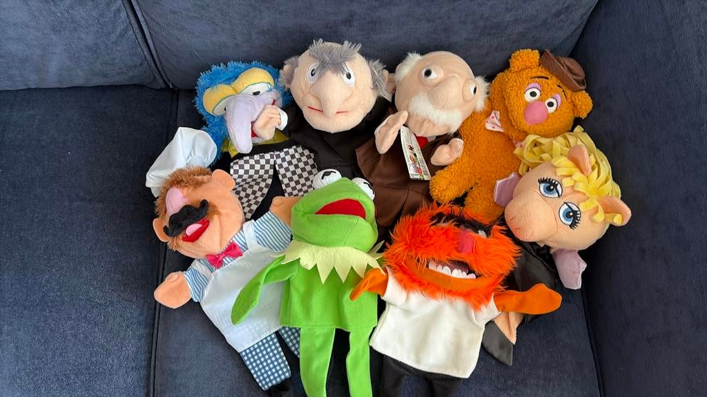 8 handpoppen muppets, Ophalen of Verzenden, Zo goed als nieuw, Kikker