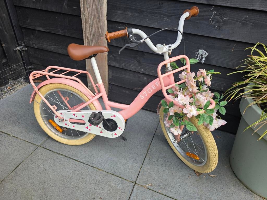 Sjoef kinderfiets 18 inch met transportrekje, Fietsen en Brommers, Fietsen | Kinderfietsjes, Ophalen of Verzenden, Gebruikt, 16 tot 20 inch