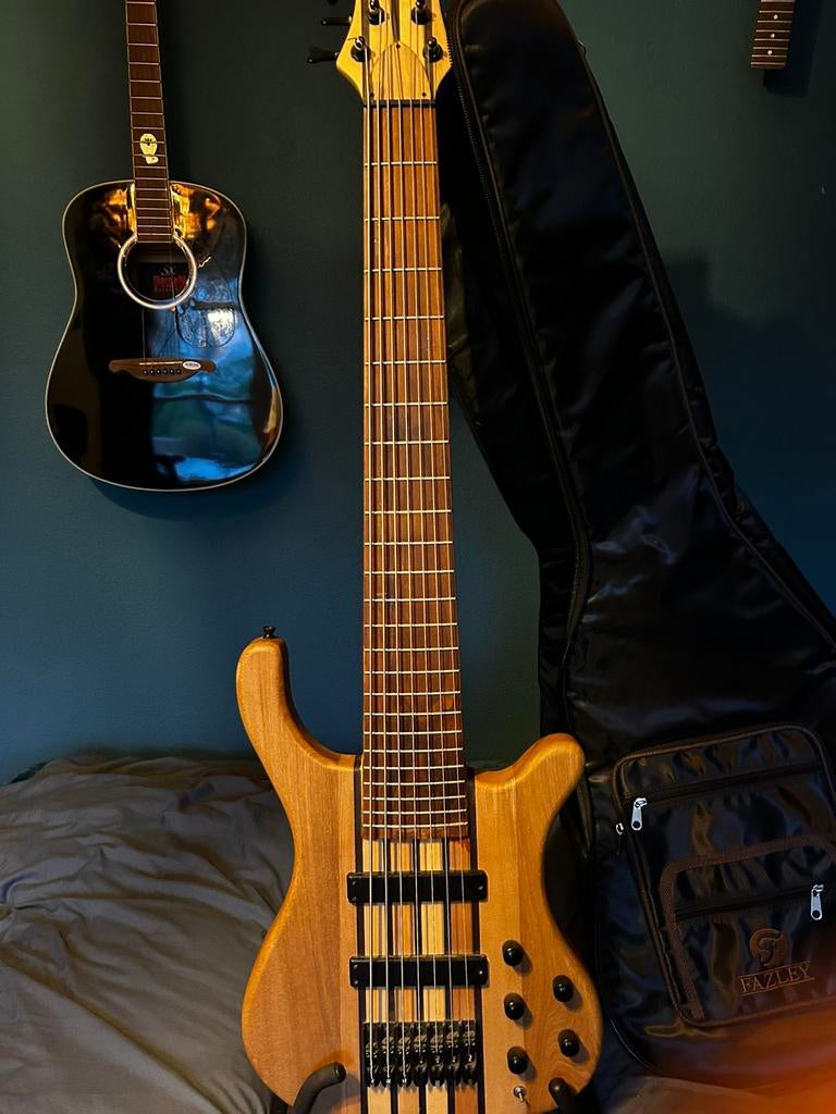 Fazley Basgitaar met tas 7 snaren, Ophalen, Zo goed als nieuw, Elektrisch