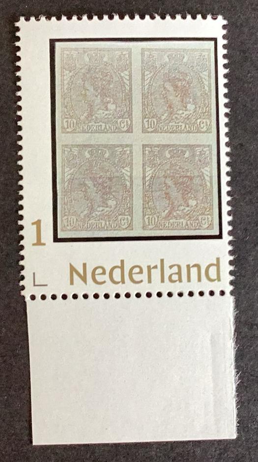 Pers. zegel NVPH 62 blok van 4 gouden 1, Verzenden, Na 1940, Postfris