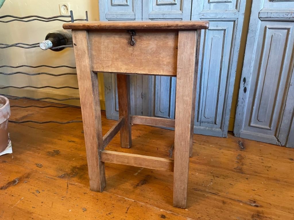 Bijzettafeltje met klep Tafeltje Bankje Krukje Frans, Antiek en Kunst, Ophalen of Verzenden