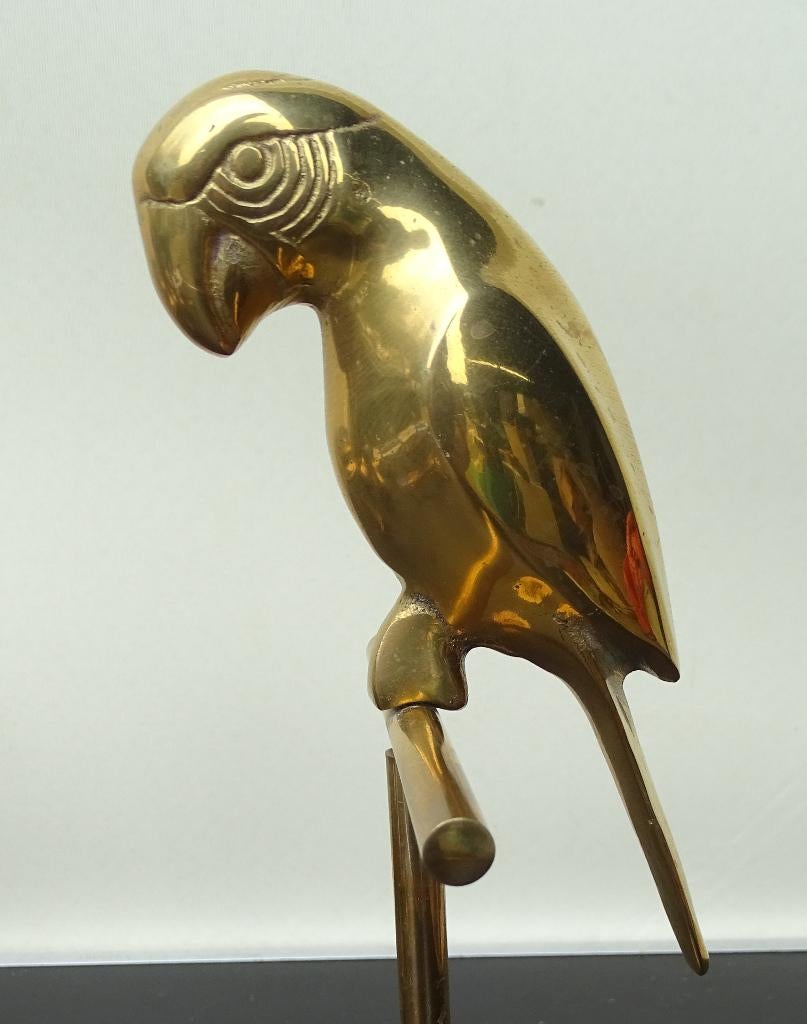 Papegaai op stok, koper, Ophalen of Verzenden, Koper