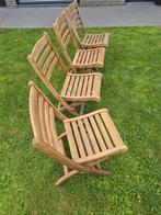 teakhouten opklapstoeltjes, Ophalen, Gebruikt, Teakhout, Inklapbaar