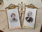 Prachtige antiek dubbele fotolijst / striklijst fotolijstje, Ophalen of Verzenden