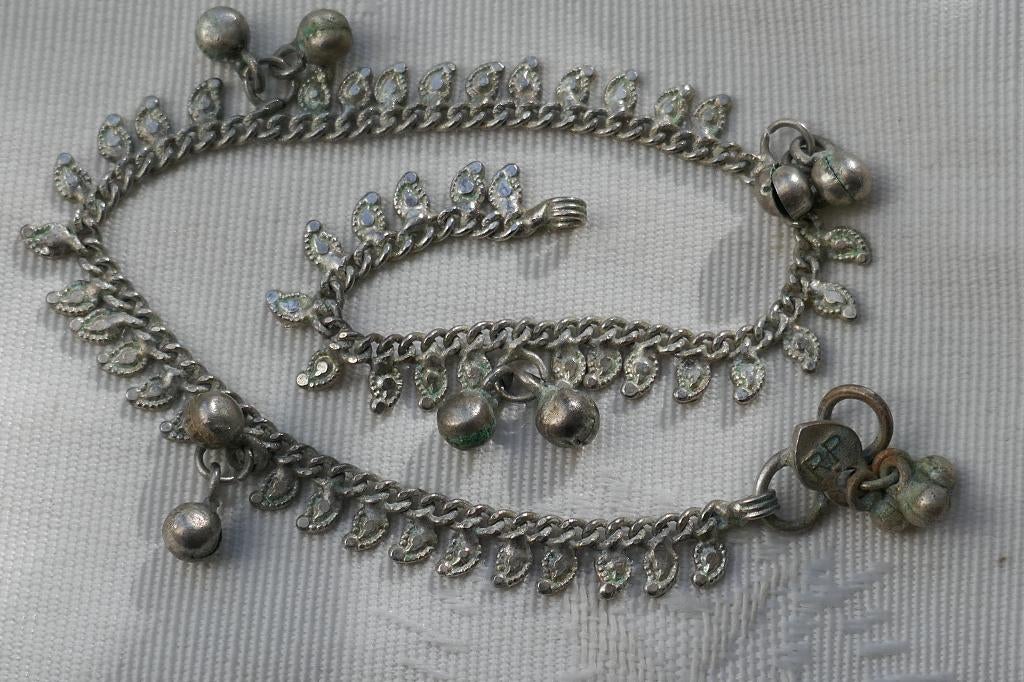 Rajasthani , een  India's enkelbandje, Verzenden, Gebruikt, Zilver, Overige materialen