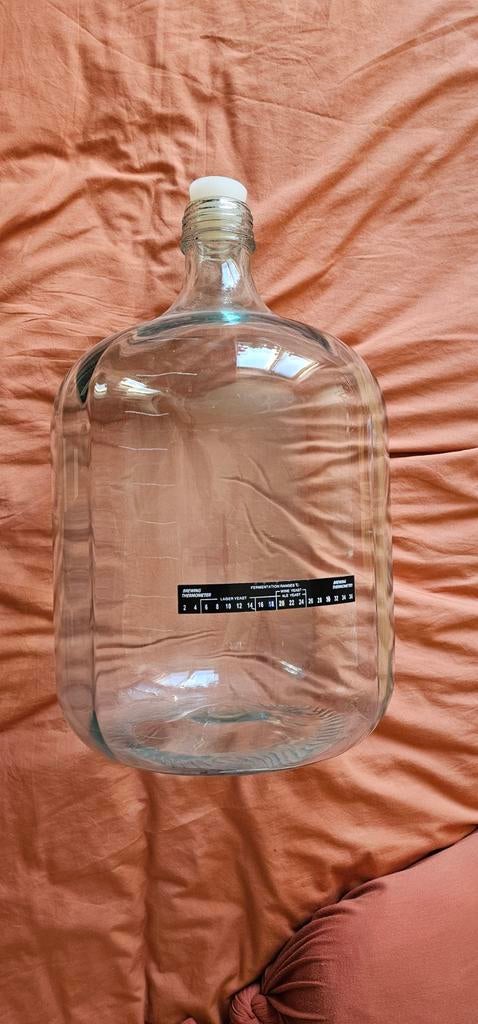 Grote glazen fles / gistingsfles met dop, Ophalen, Gebruikt