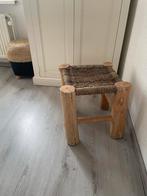 Houten krukje met rieten zitting, Huis en Inrichting, Ophalen of Verzenden, Gebruikt, Hout