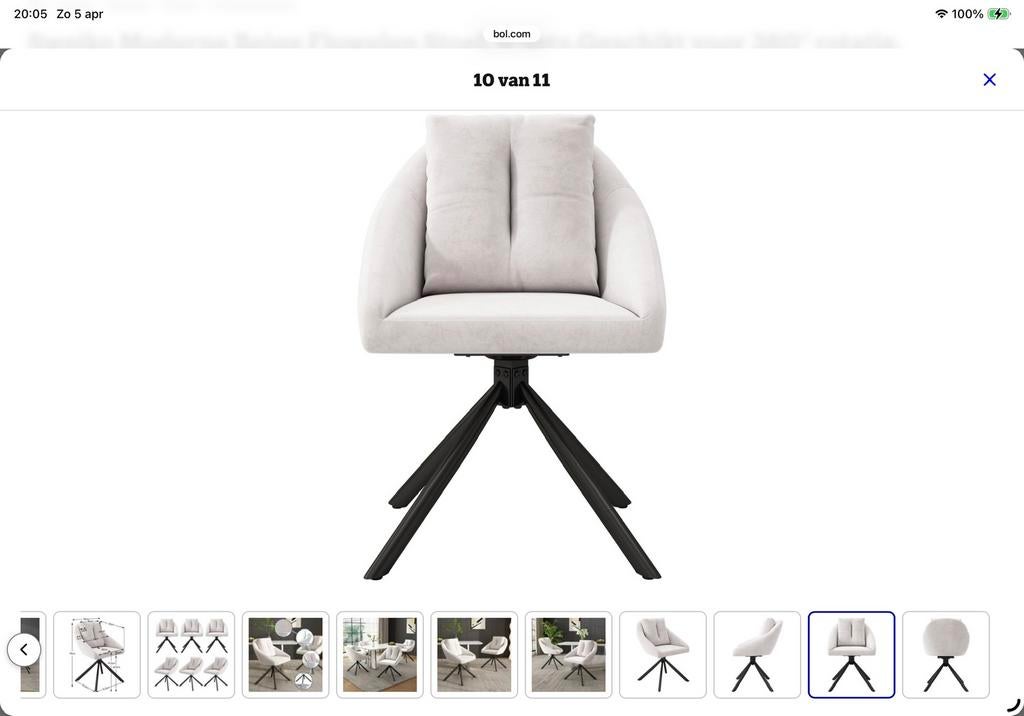 Eetkamerstoel set van 6, Overige kleuren, Nieuw, Ophalen of Verzenden, Stof