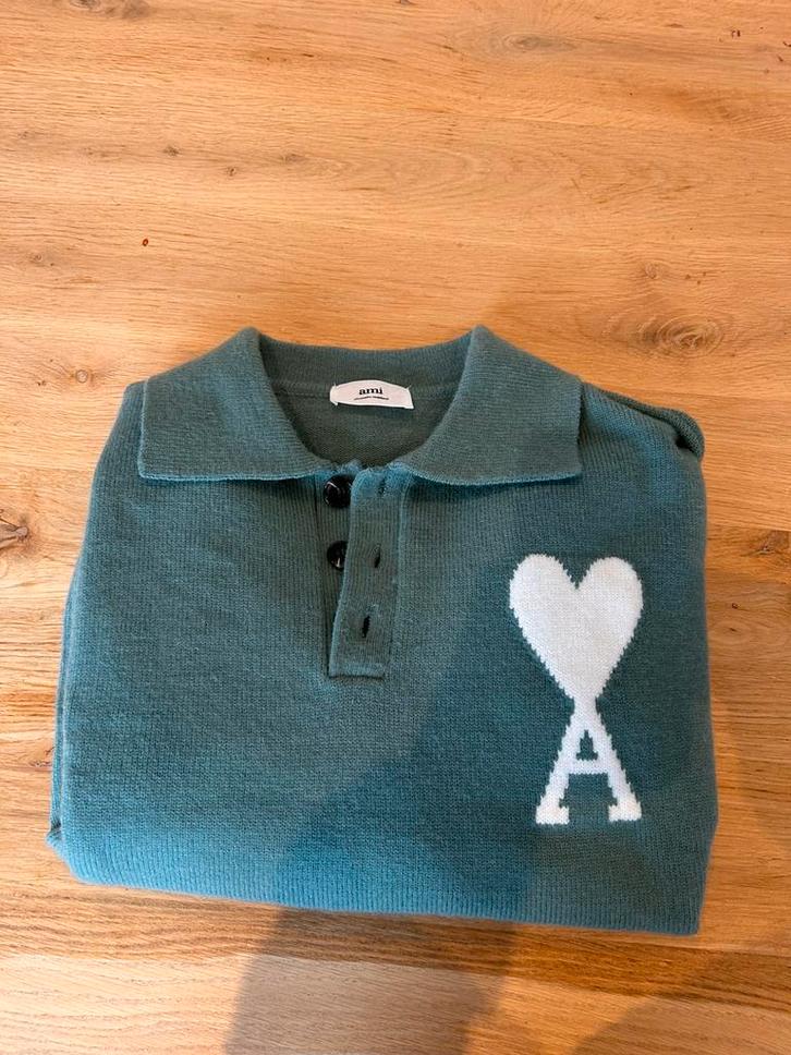 Ami paris trui, Kleding | Heren, Polo's, Zo goed als nieuw, Maat 48/50 (M), Groen, Ophalen of Verzenden