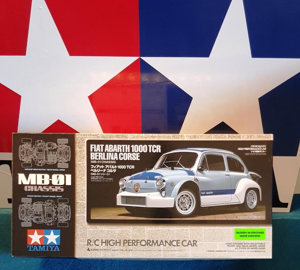 Tamiya Fiat Abarth 1000TCR (MB-01) #58721 , Nieuw (NIB), Elektro, Verzenden, Nieuw, Schaal 1:10