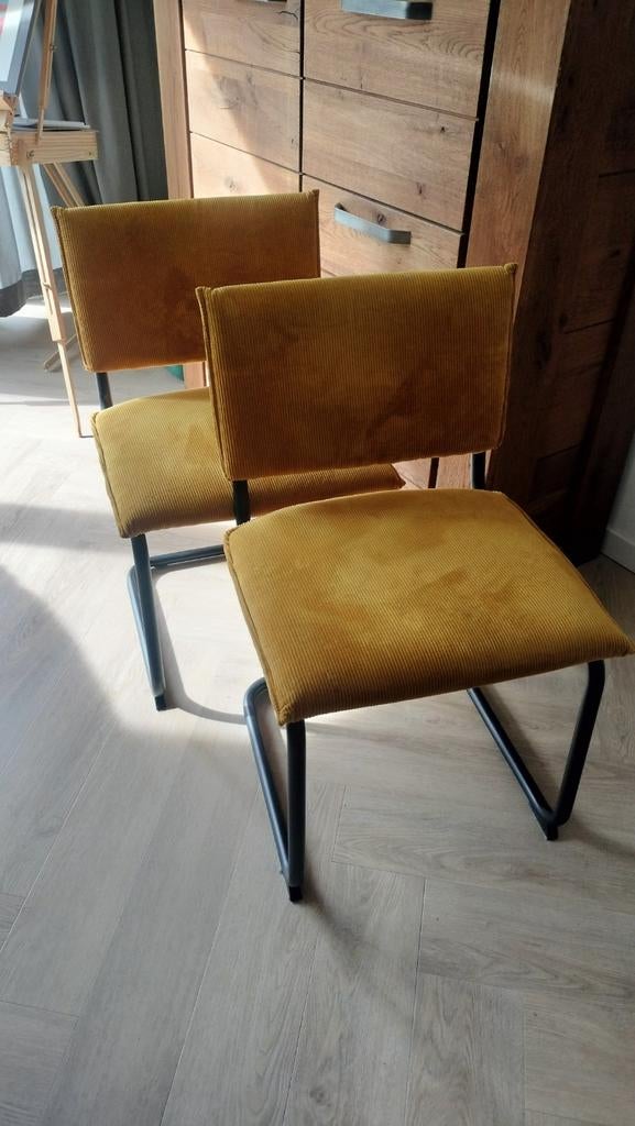 Twee eetkamestoelen, Ophalen, Gebruikt, Zwart, Twee