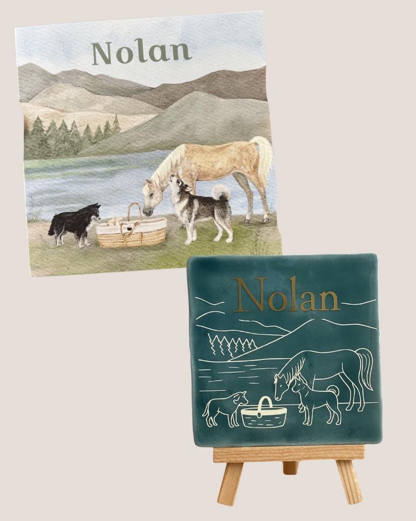 Geboortetegel op maat, geïnspireerd op geboortekaartje, Printanddesignbycorinda@outlook.com, Kraamcadeau, Katwijk aan Zee, Nieuw