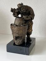 Chinese Aardappelverkoper - Bronzen beeld op marmeren sokkel, Ophalen of Verzenden