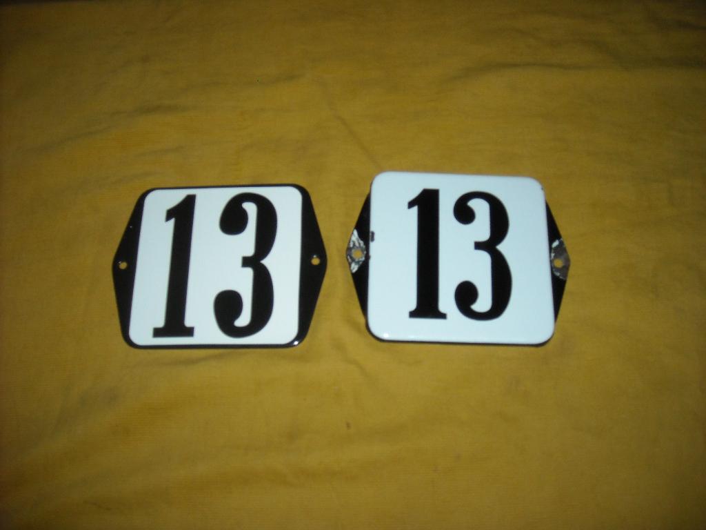 oud emaille huisnummer 13 ook 14 15 16 17 18 19 20 21 22 23, Antiek en Kunst, Ophalen of Verzenden
