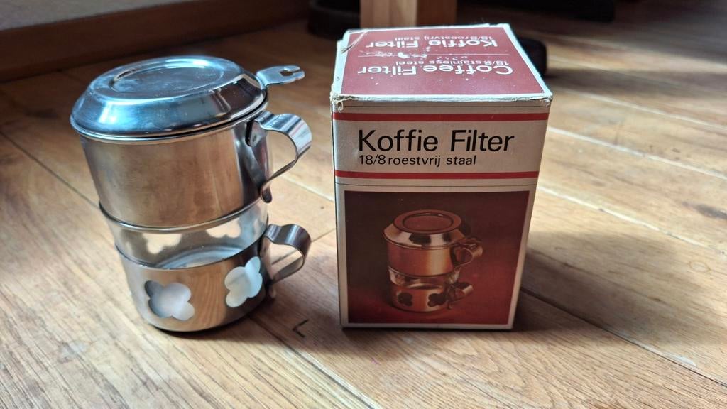 Vintage koffiefilter rvs, Ophalen of Verzenden, Nieuw
