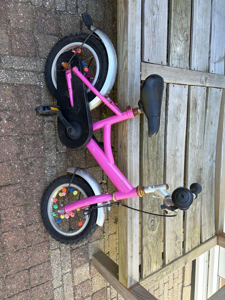 Roze kinderfiets - Perfect voor de eerste fietsavonturen!, Ophalen, Gebruikt, Velgrem, Minder dan 16 inch