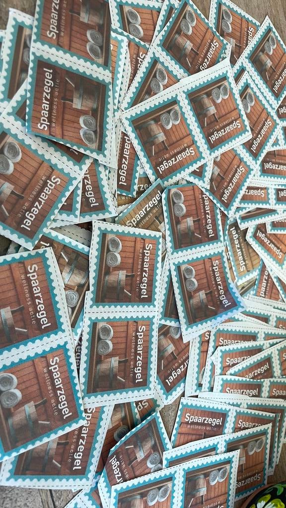 Veel wellness sauna spaarzegels krantsparen krantspaarzegels, Ophalen of Verzenden, Zegels, Bonnen of Punten
