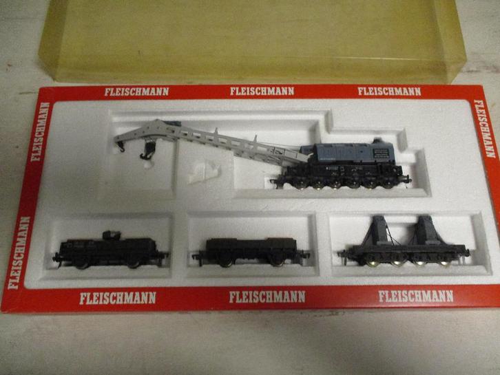 Fleischmann Kraanwagen set 5597, Hobby en Vrije tijd, Modeltreinen | H0, Zo goed als nieuw, Wagon, Gelijkstroom, Fleischmann, Ophalen